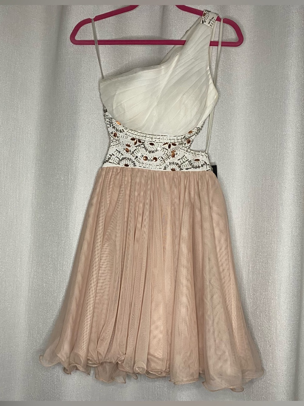NWT Blondie Nites One Shoulder Embellished Tulle Party Dress - Size Juniors 3